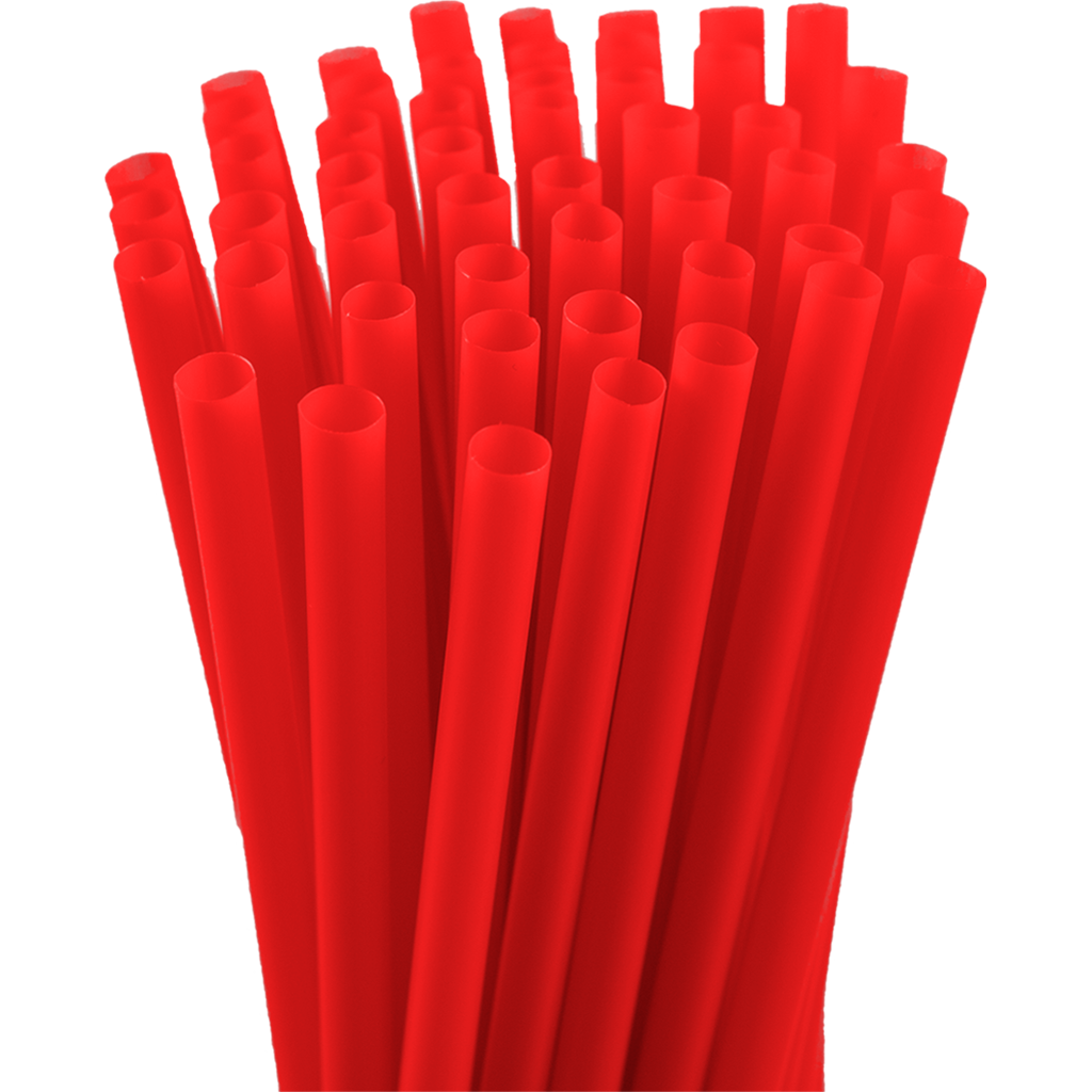 Boardwalk Red Wrapped Jumbo Disposable Plastic Straws, 7.75 in